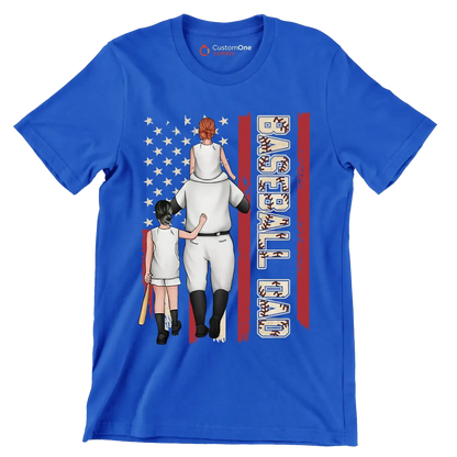 Baseball Dad - Father’s Day T-Shirt-Blue-S-Custom One Express