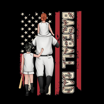 Baseball Dad - Father’s Day T-Shirt-Black-S-Custom One Express