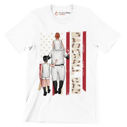 Baseball Dad - Father’s Day T-Shirt-White-S-Custom One Express