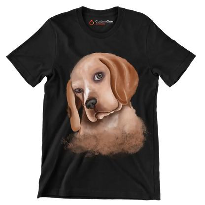 Basset_Hound - Dog Themed T-Shirt-Black-S-Custom One Express