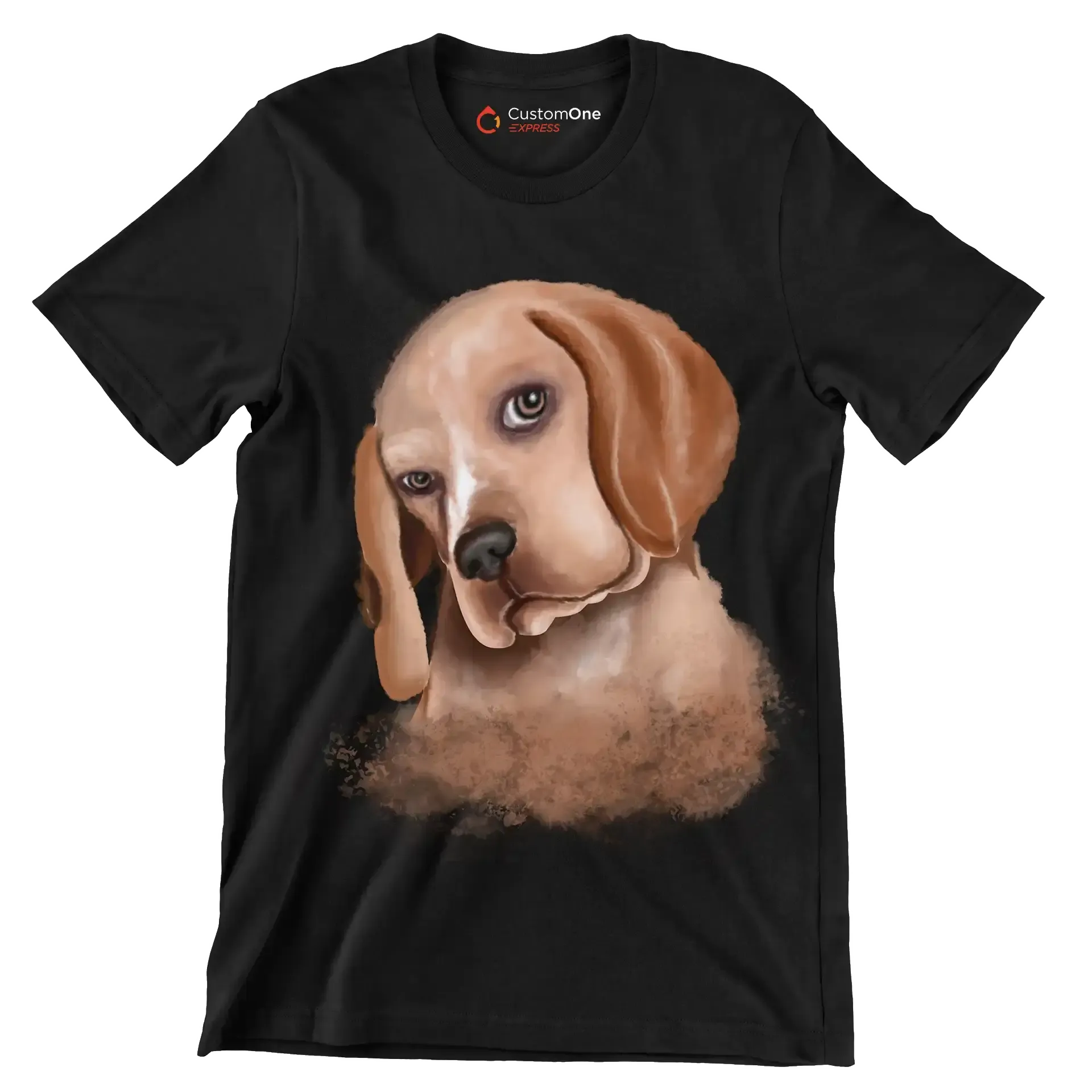 Basset_Hound - Dog Themed T-Shirt-Black-S-Custom One Express