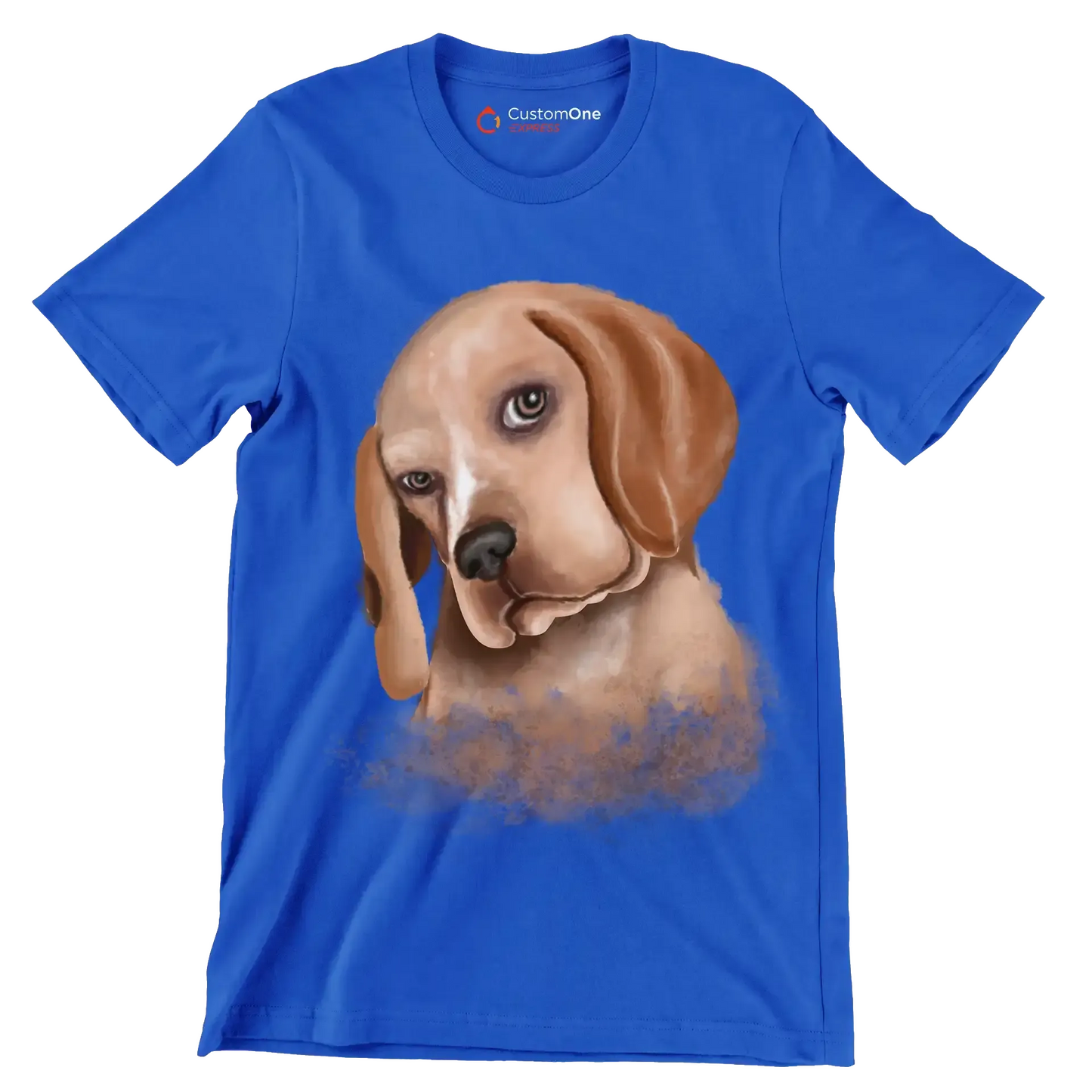 Basset_Hound - Dog Themed T-Shirt-Blue-S-Custom One Express
