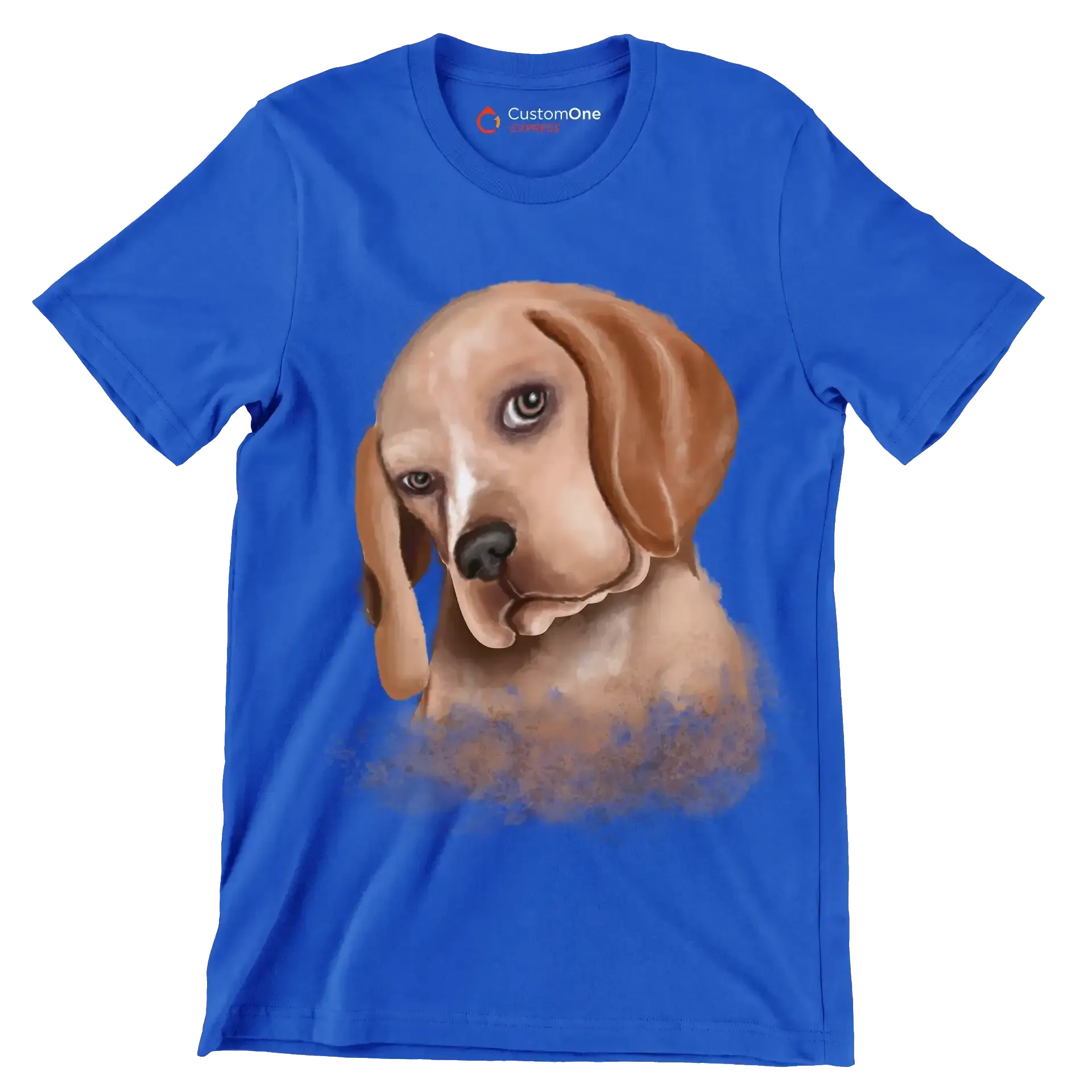 Basset_Hound - Dog Themed T-Shirt-Blue-S-Custom One Express