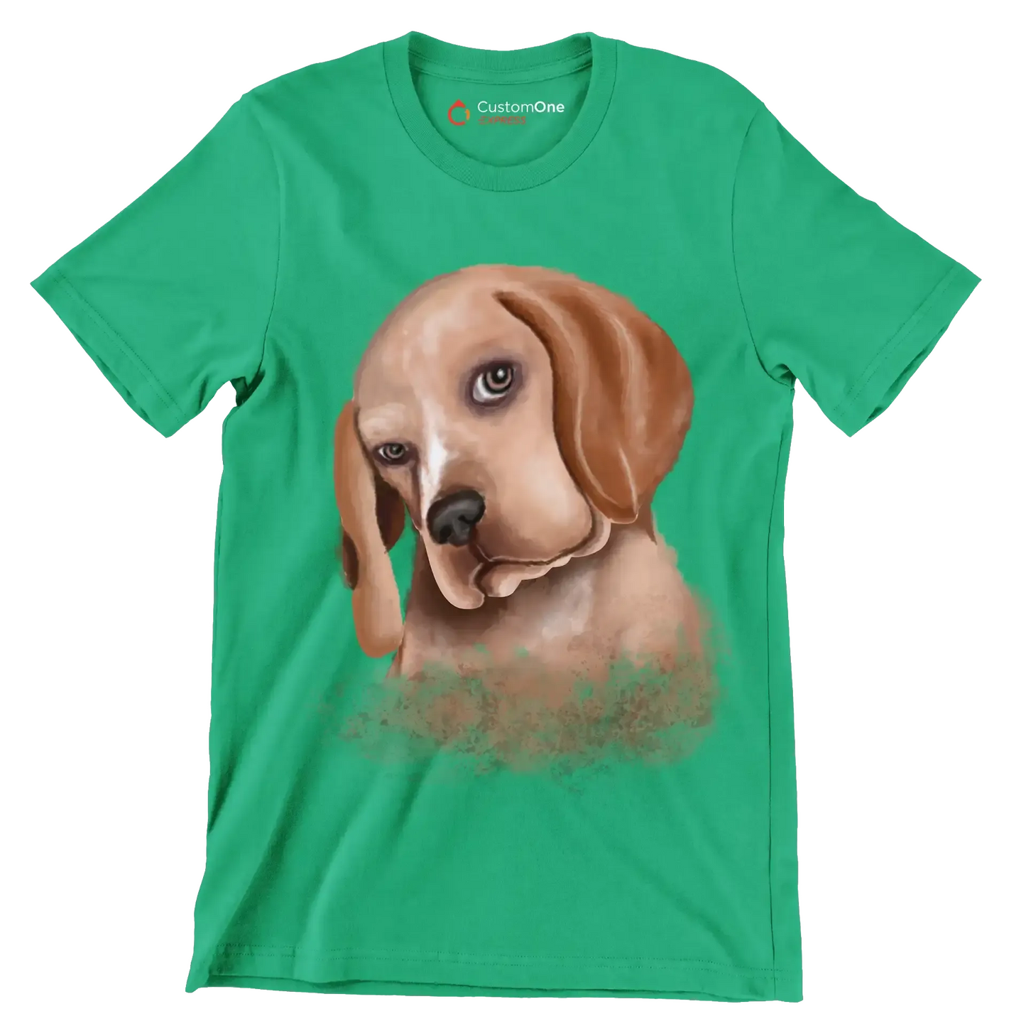 Basset_Hound - Dog Themed T-Shirt-Green-S-Custom One Express
