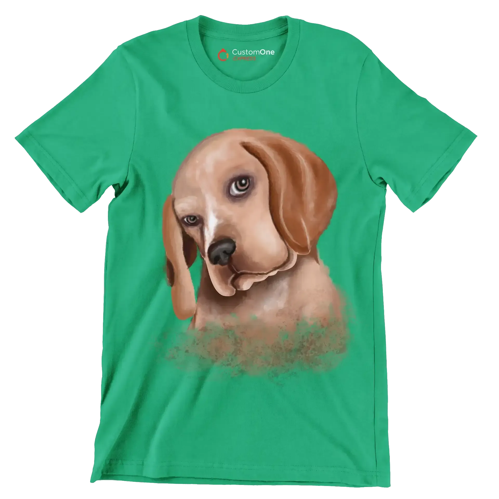 Basset_Hound - Dog Themed T-Shirt-Green-S-Custom One Express
