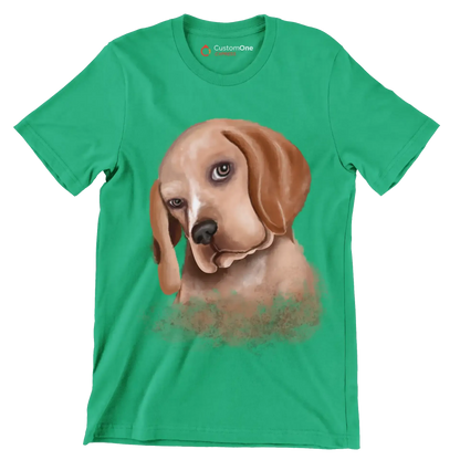 Basset_Hound - Dog Themed T-Shirt-Green-S-Custom One Express
