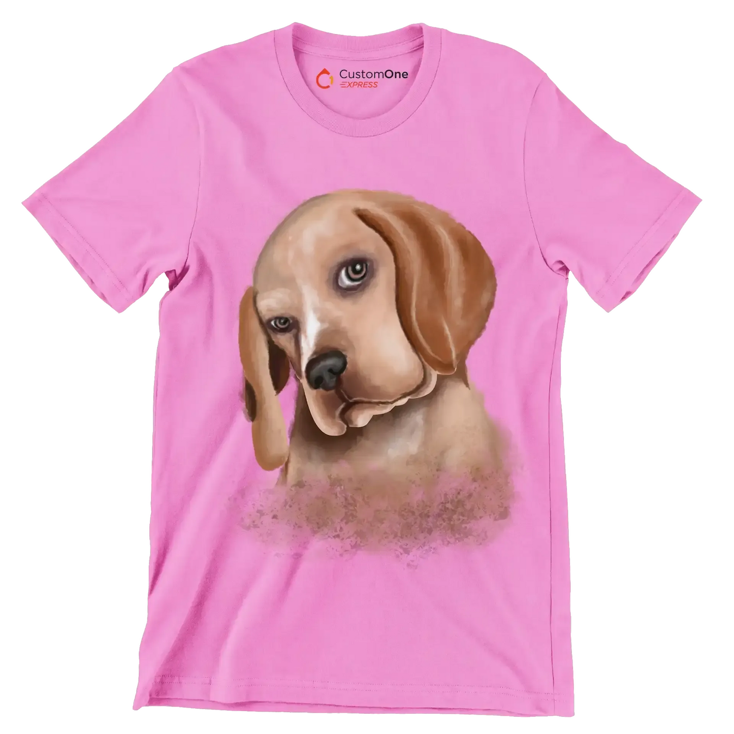Basset_Hound - Dog Themed T-Shirt-Pink-S-Custom One Express