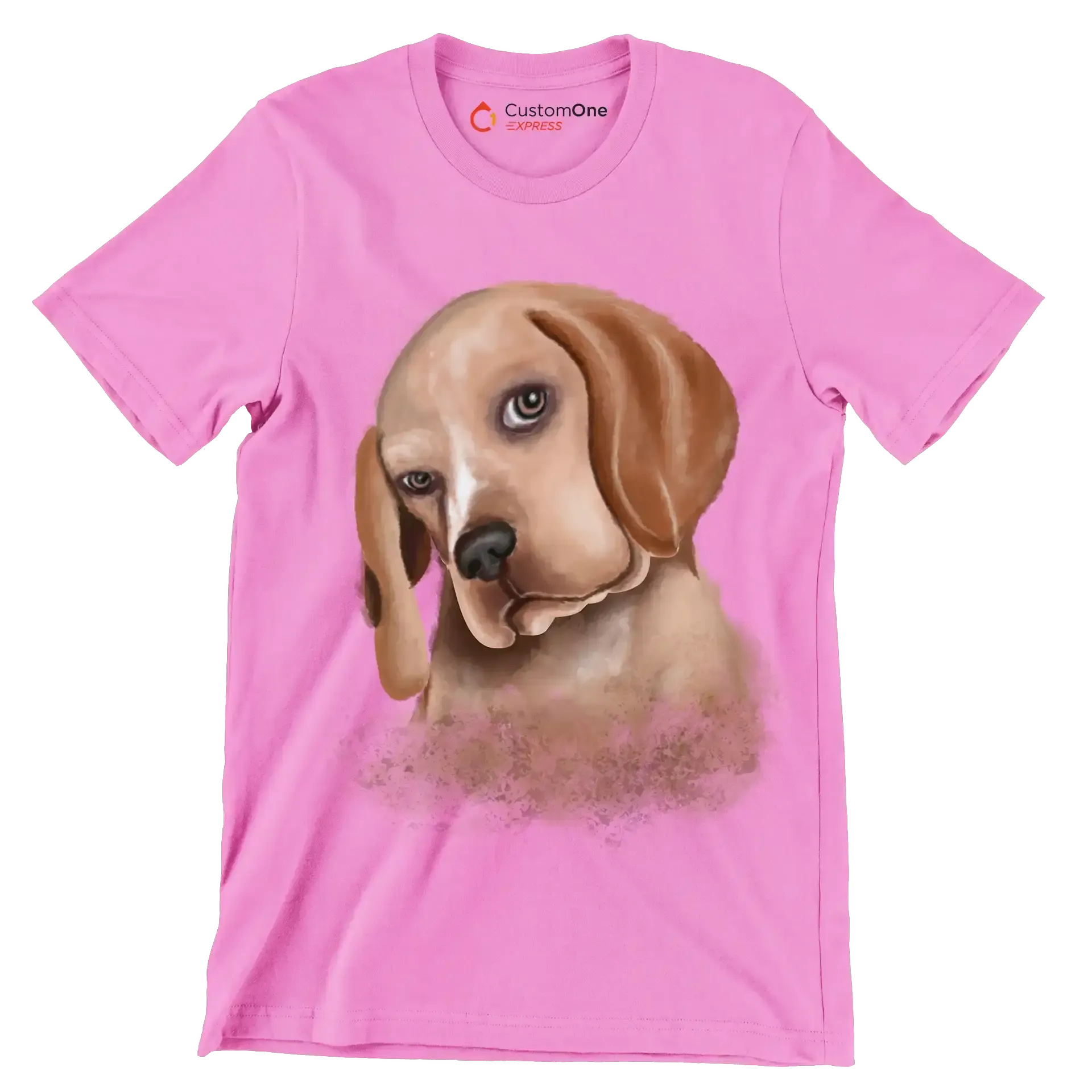 Basset_Hound - Dog Themed T-Shirt-Pink-S-Custom One Express