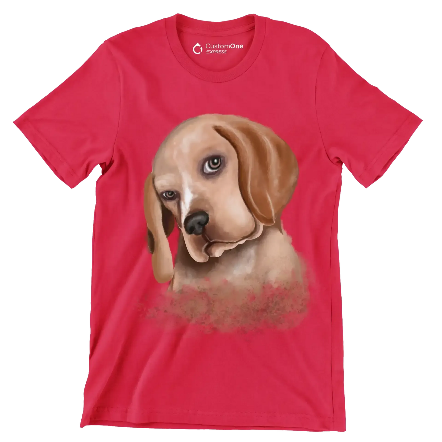 Basset_Hound - Dog Themed T-Shirt-Red-S-Custom One Express