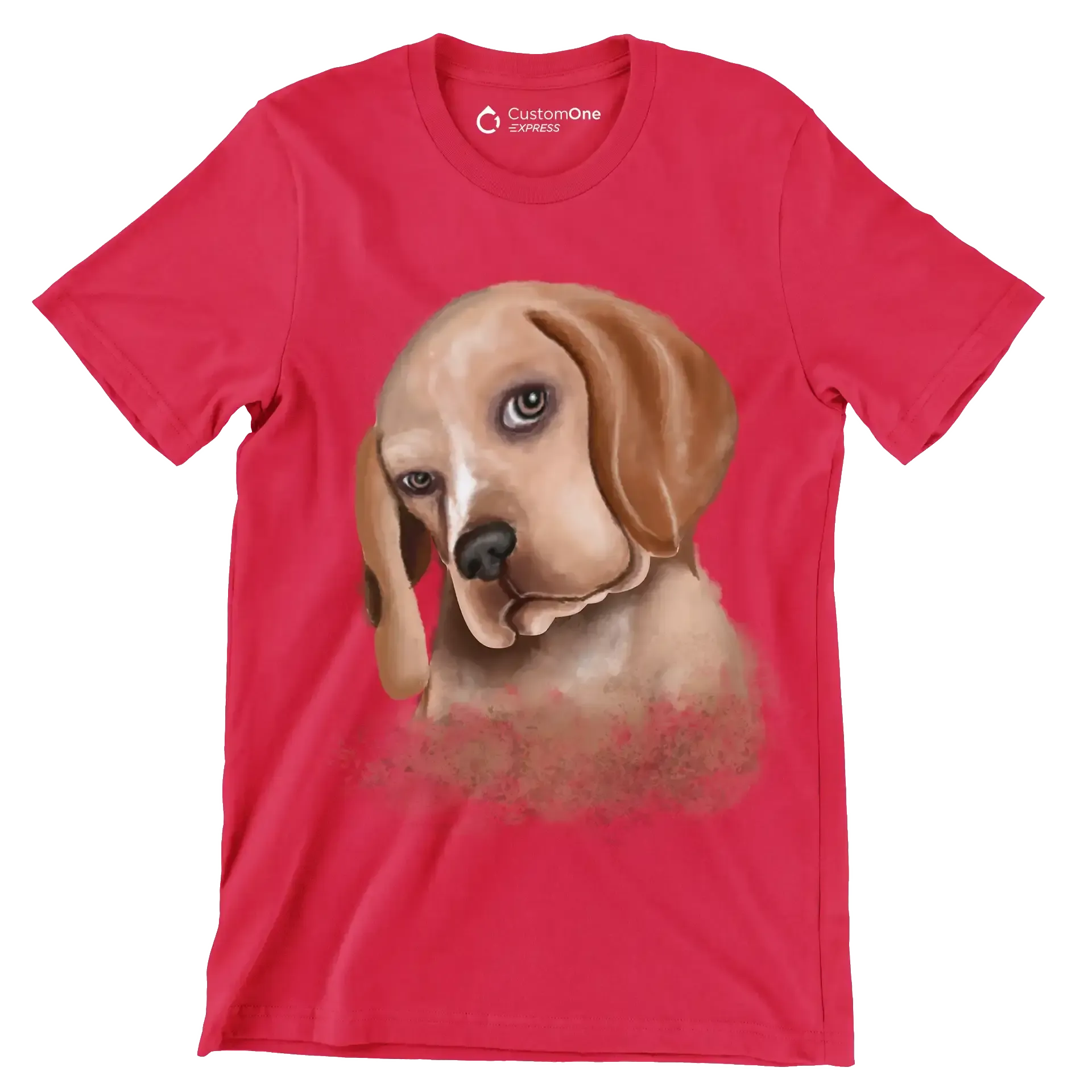 Basset_Hound - Dog Themed T-Shirt-Red-S-Custom One Express