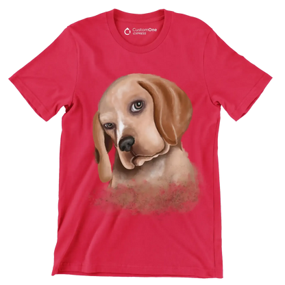 Basset_Hound - Dog Themed T-Shirt-Red-S-Custom One Express