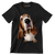 Basset_Hound_Head - Dog Themed T-Shirt-Black-S-Custom One Express