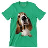 Basset_Hound_Head - Dog Themed T-Shirt-Green-S-Custom One Express