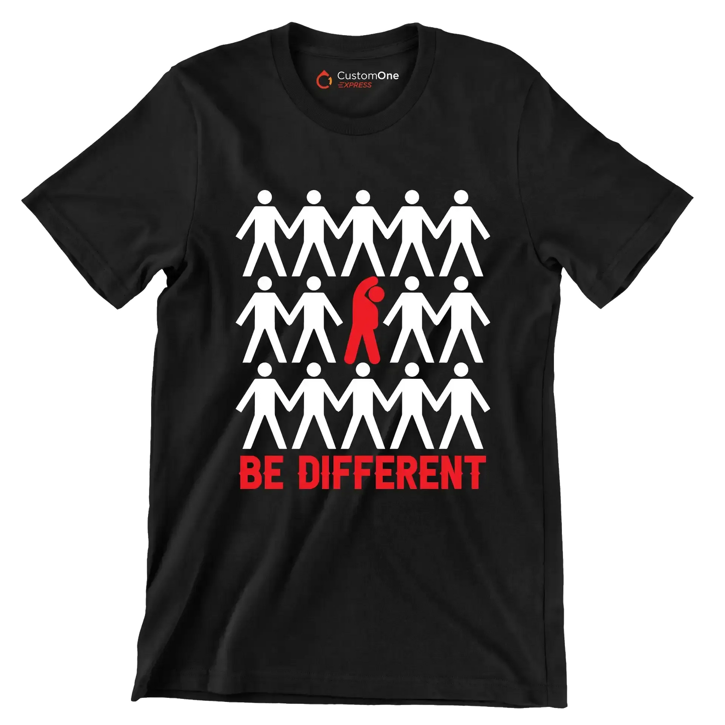 Be Different - Motivational Themed T-Shirt-Black-S-Custom One Express