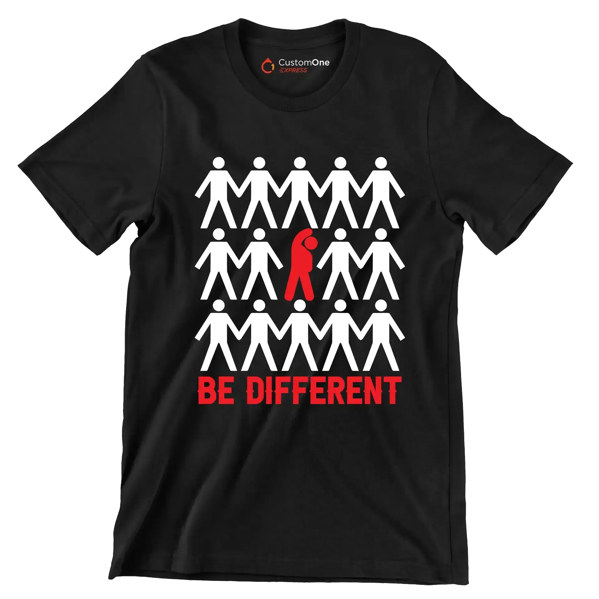 Be Different - Motivational Themed T-Shirt-Black-S-Custom One Express