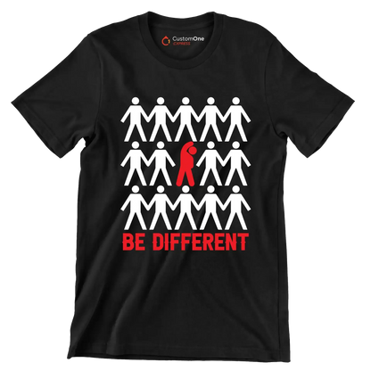 Be Different - Motivational Themed T-Shirt-Black-S-Custom One Express