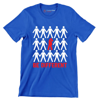 Be Different - Motivational Themed T-Shirt-Blue-S-Custom One Express