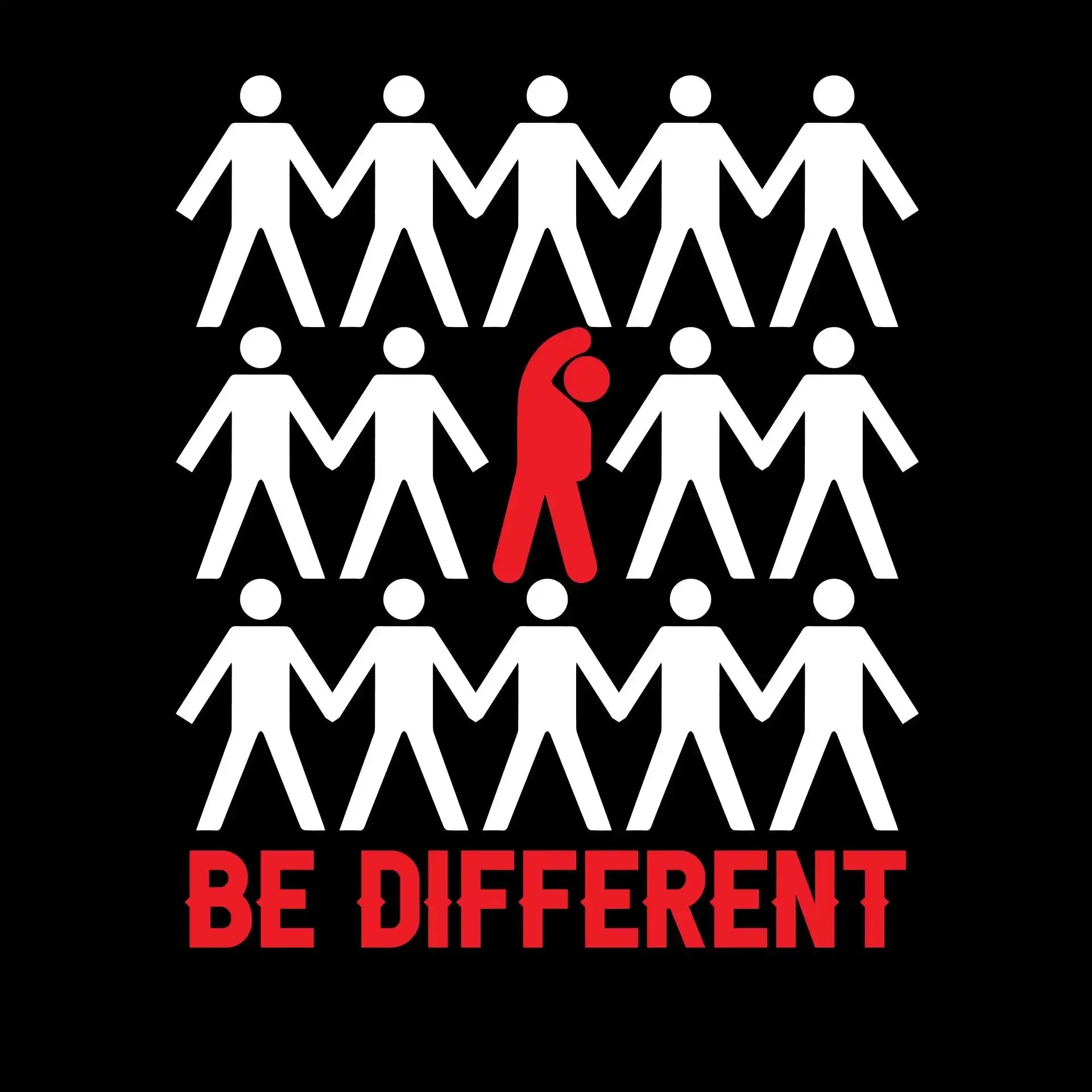 Be Different - Motivational Themed T-Shirt-Black-S-Custom One Express