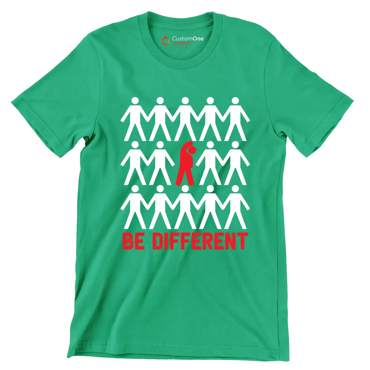 Be Different - Motivational Themed T-Shirt-Green-S-Custom One Express