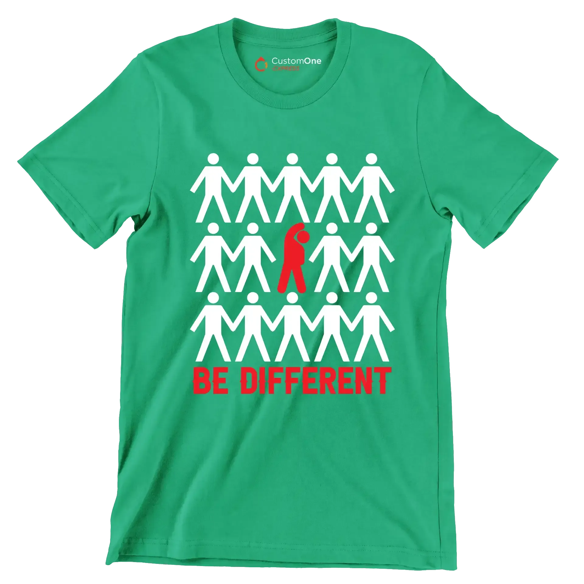 Be Different - Motivational Themed T-Shirt-Green-S-Custom One Express