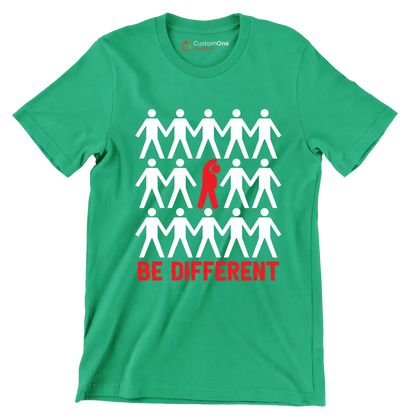 Be Different - Motivational Themed T-Shirt-Green-S-Custom One Express