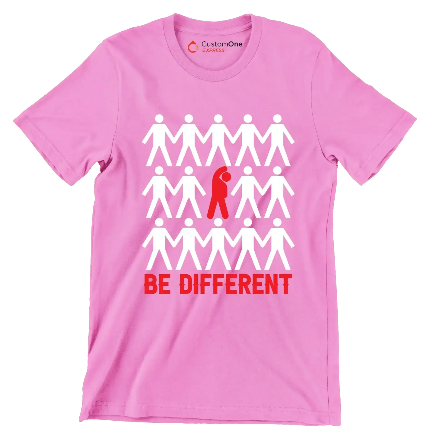 Be Different - Motivational Themed T-Shirt-Pink-S-Custom One Express
