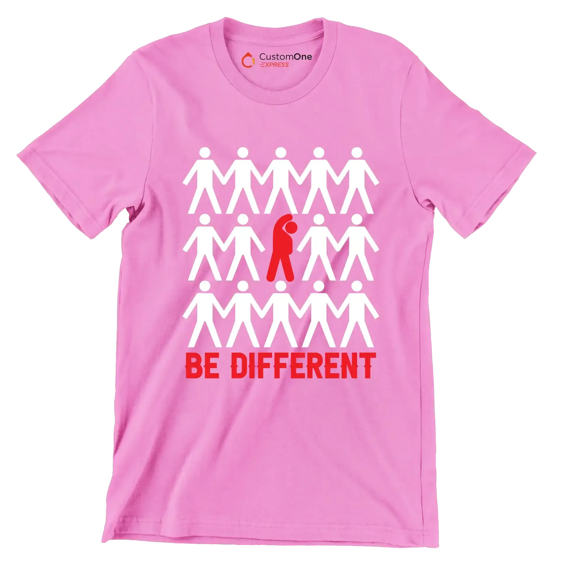 Be Different - Motivational Themed T-Shirt-Pink-S-Custom One Express