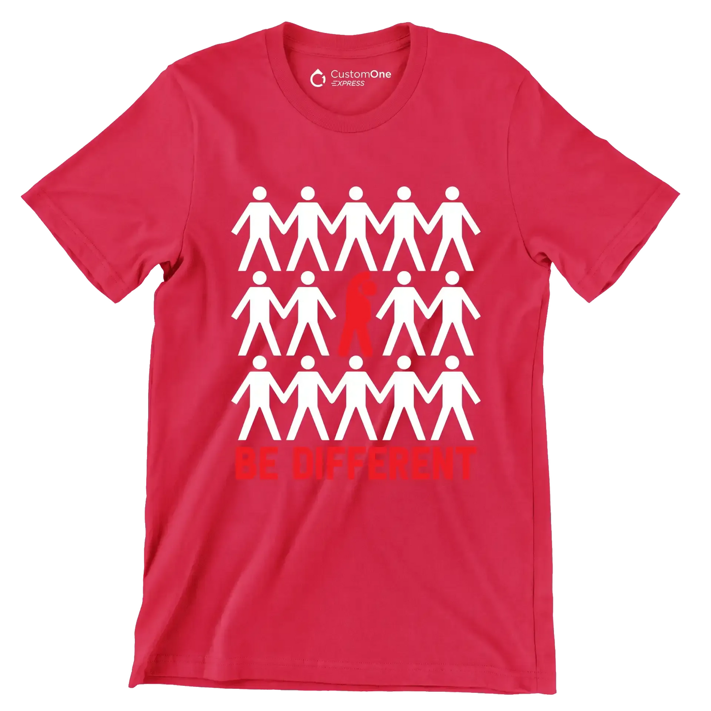 Be Different - Motivational Themed T-Shirt-Red-S-Custom One Express