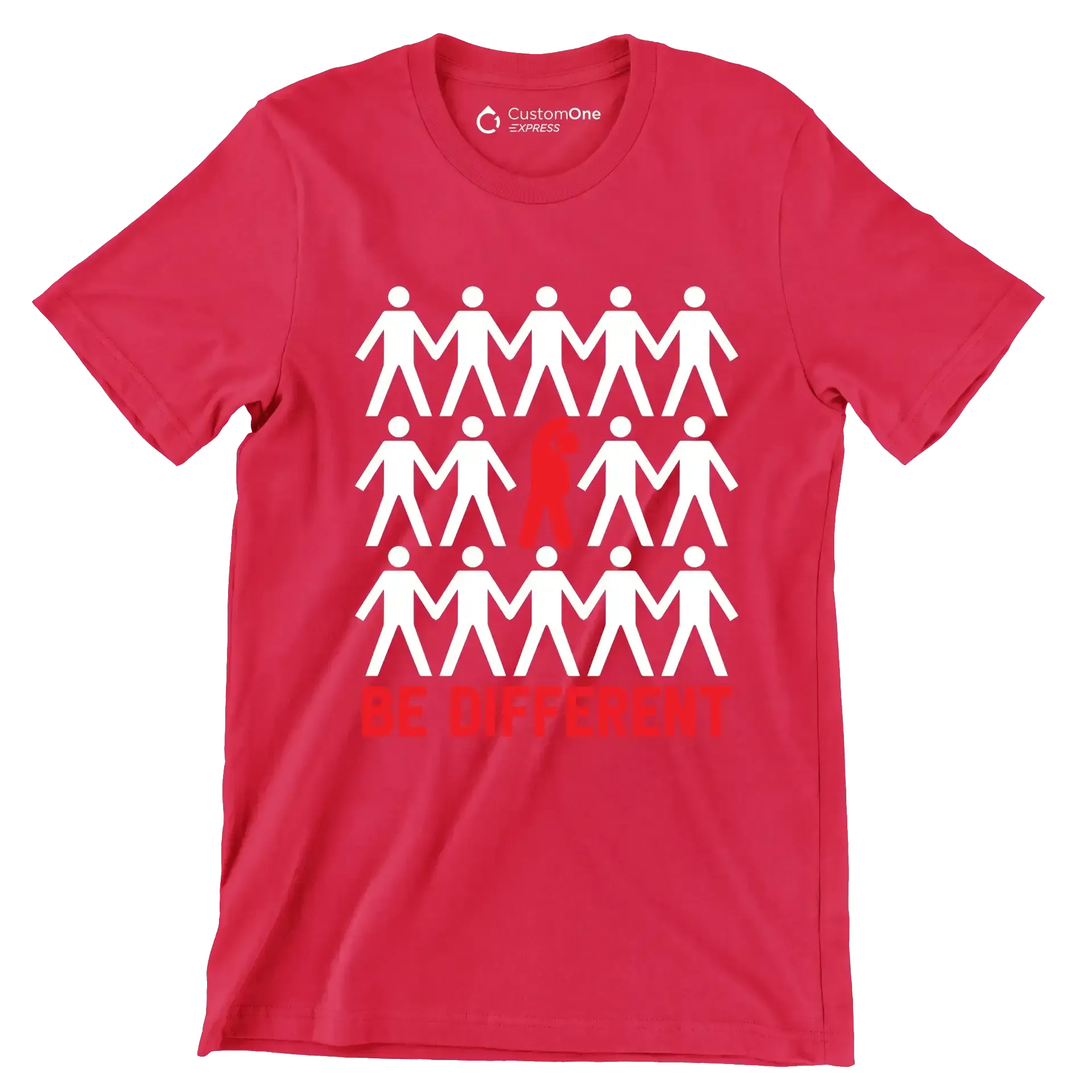 Be Different - Motivational Themed T-Shirt-Red-S-Custom One Express