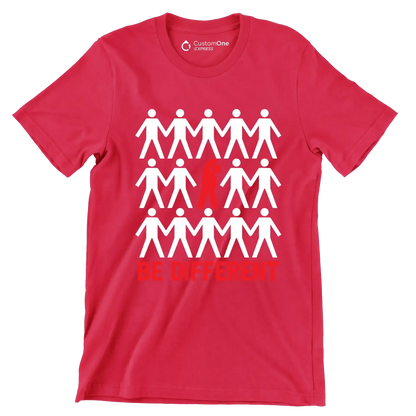 Be Different - Motivational Themed T-Shirt-Red-S-Custom One Express