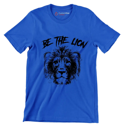 Be The Lion - Gym Themed T-Shirt-Blue-S-Custom One Express