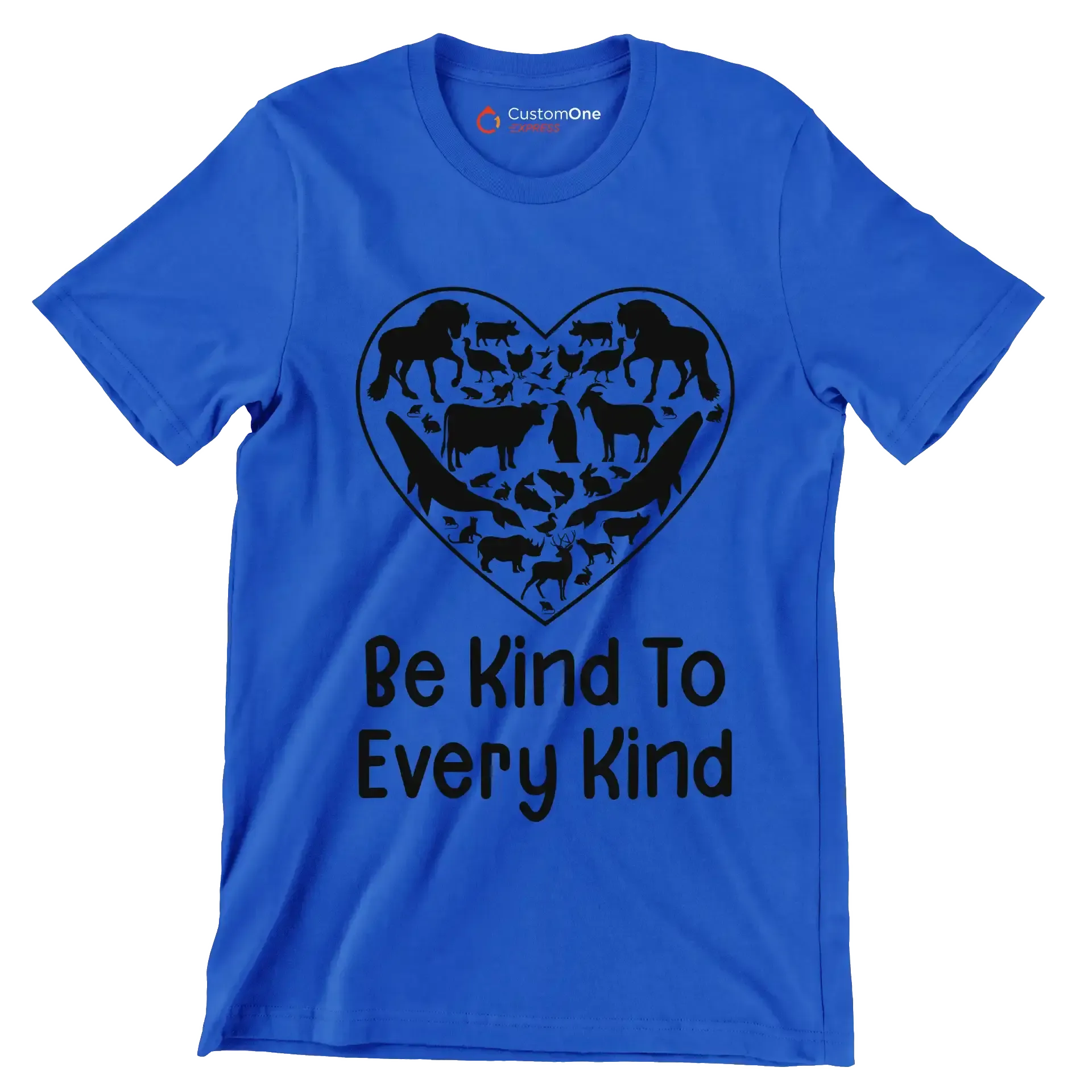 Be kind to Every kind - Vegan Themed T-Shirt-Blue-S-Custom One Express
