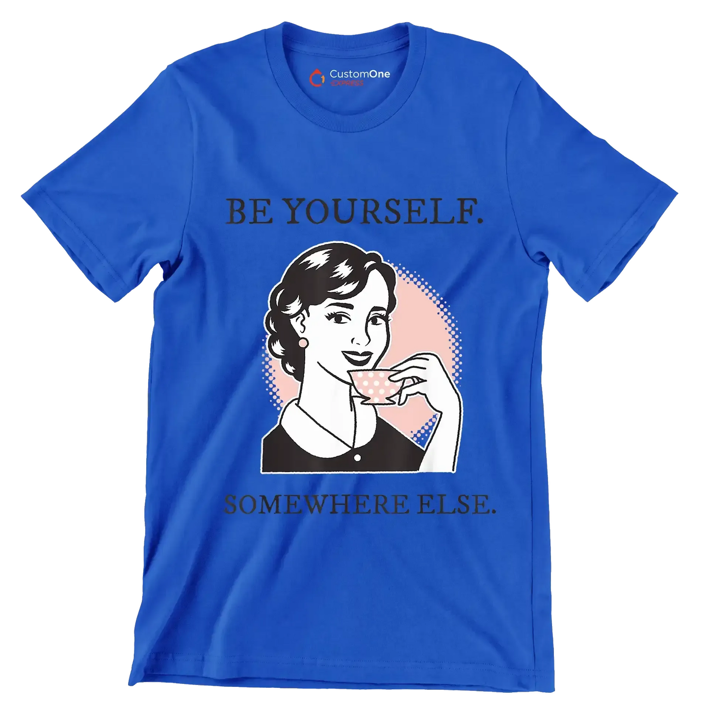 Be yourself. somewhere else - Retro Themed T-Shirt-Blue-S-Custom One Express