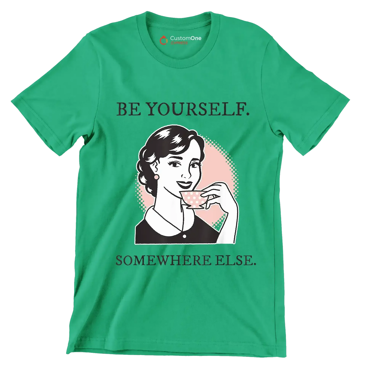 Be yourself. somewhere else - Retro Themed T-Shirt-Green-S-Custom One Express
