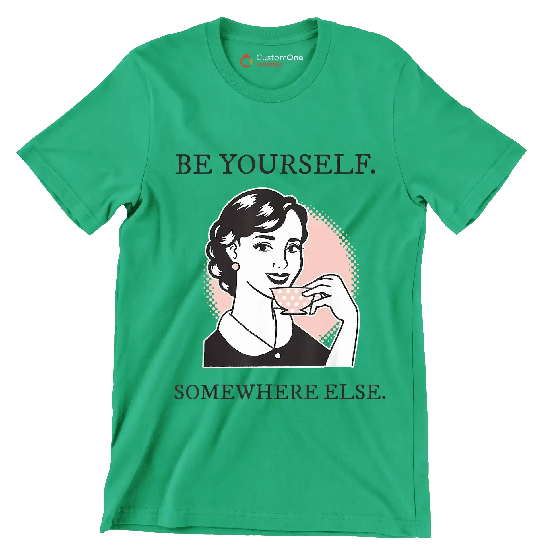 Be yourself. somewhere else - Retro Themed T-Shirt-Green-S-Custom One Express