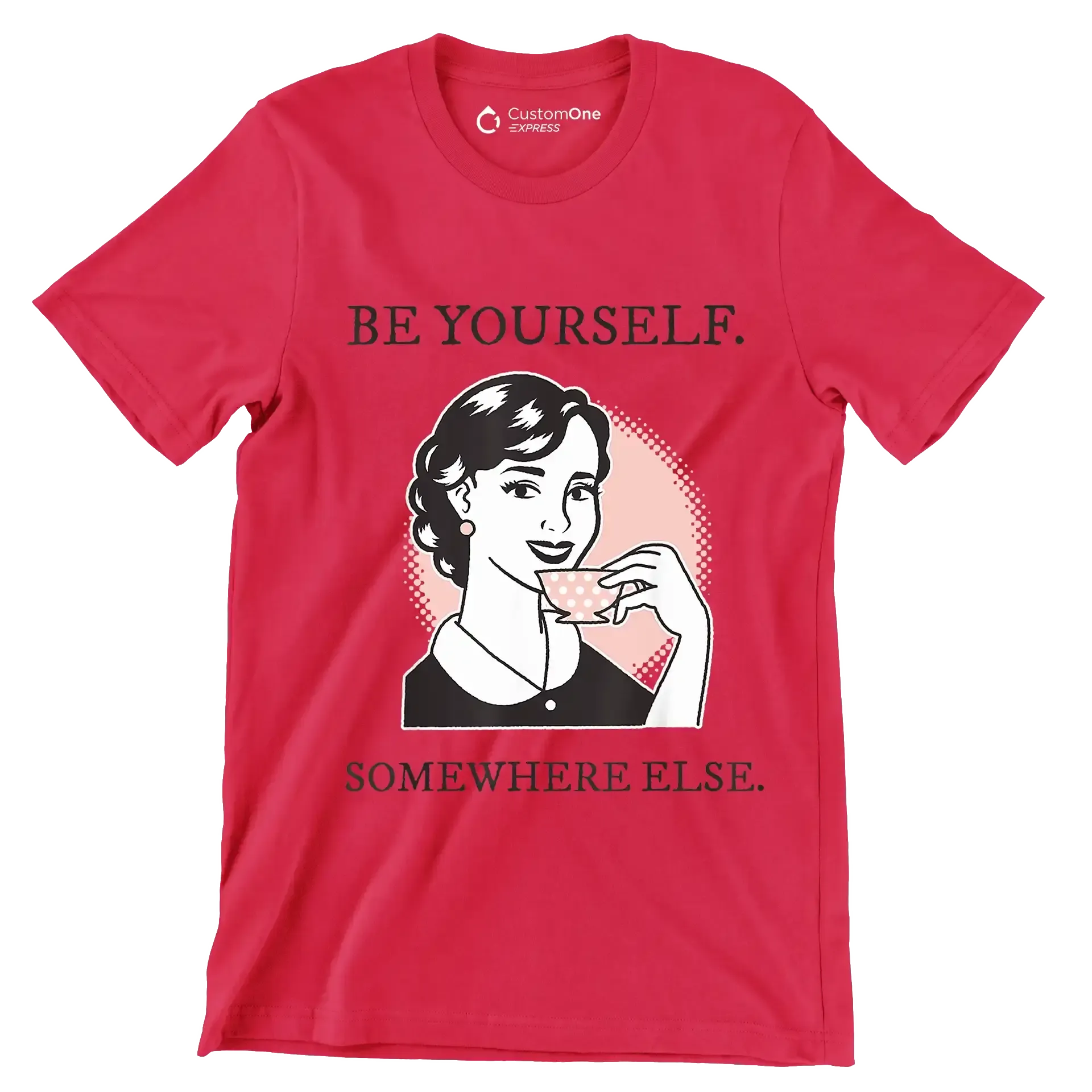 Be yourself. somewhere else - Retro Themed T-Shirt-Red-S-Custom One Express