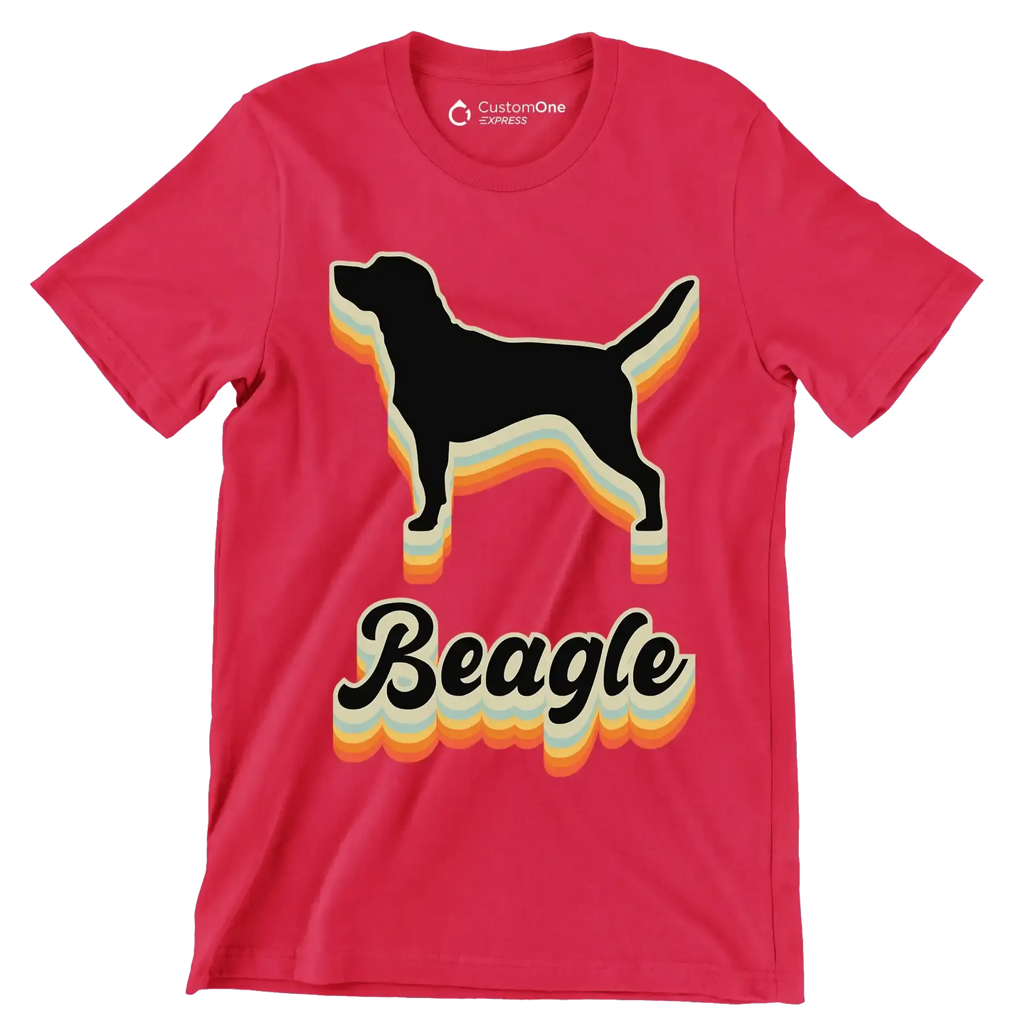 Beagle - Dog Themed T-Shirt-Red-S-Custom One Express