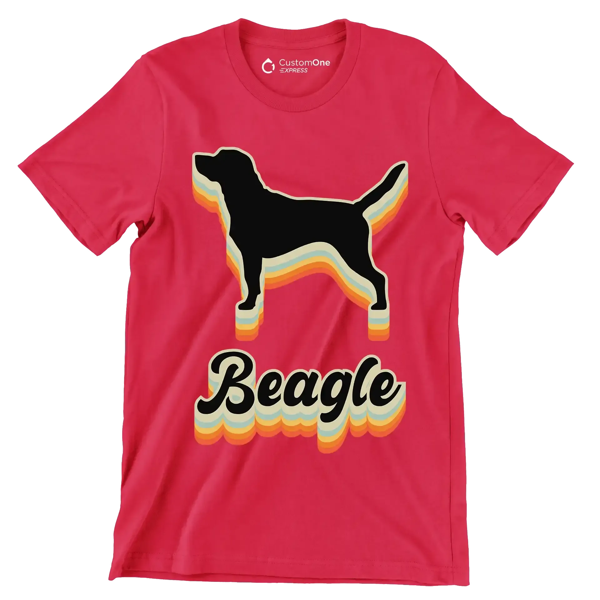 Beagle - Dog Themed T-Shirt-Red-S-Custom One Express
