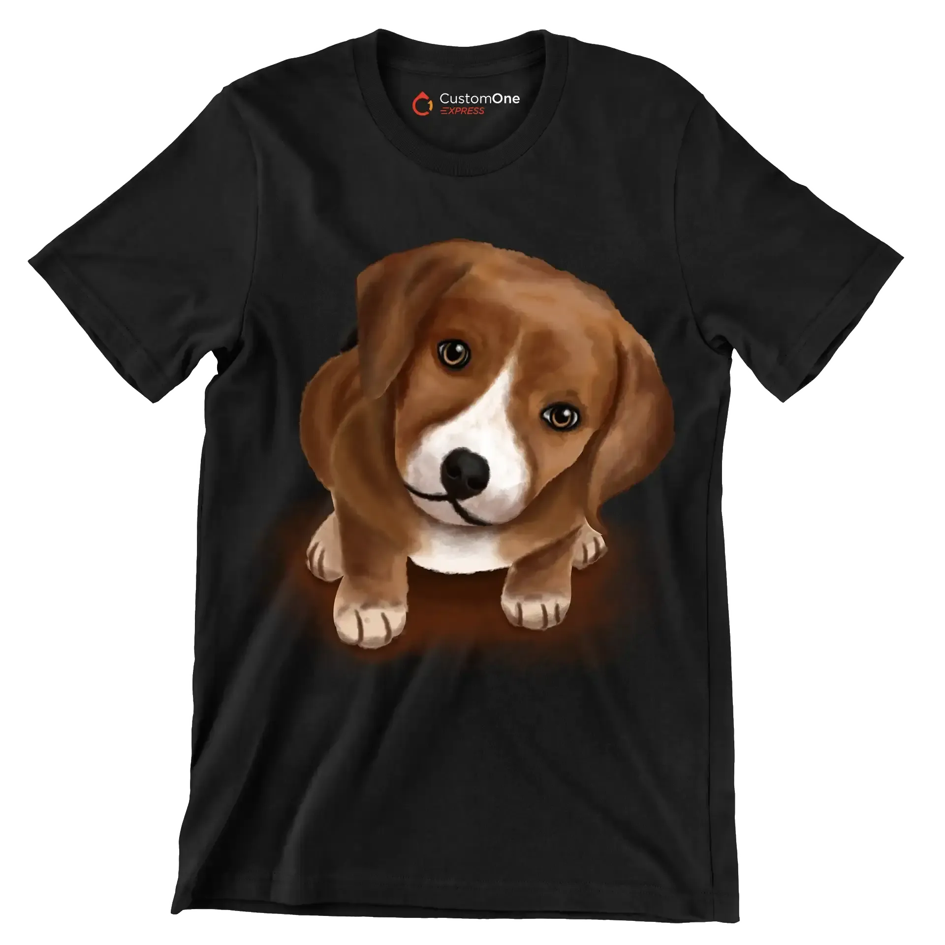 Beagle_Puppy - Dog Themed T-Shirt-Black-S-Custom One Express