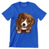 Beagle_Puppy - Dog Themed T-Shirt-Blue-S-Custom One Express