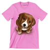 Beagle_Puppy - Dog Themed T-Shirt-Pink-S-Custom One Express