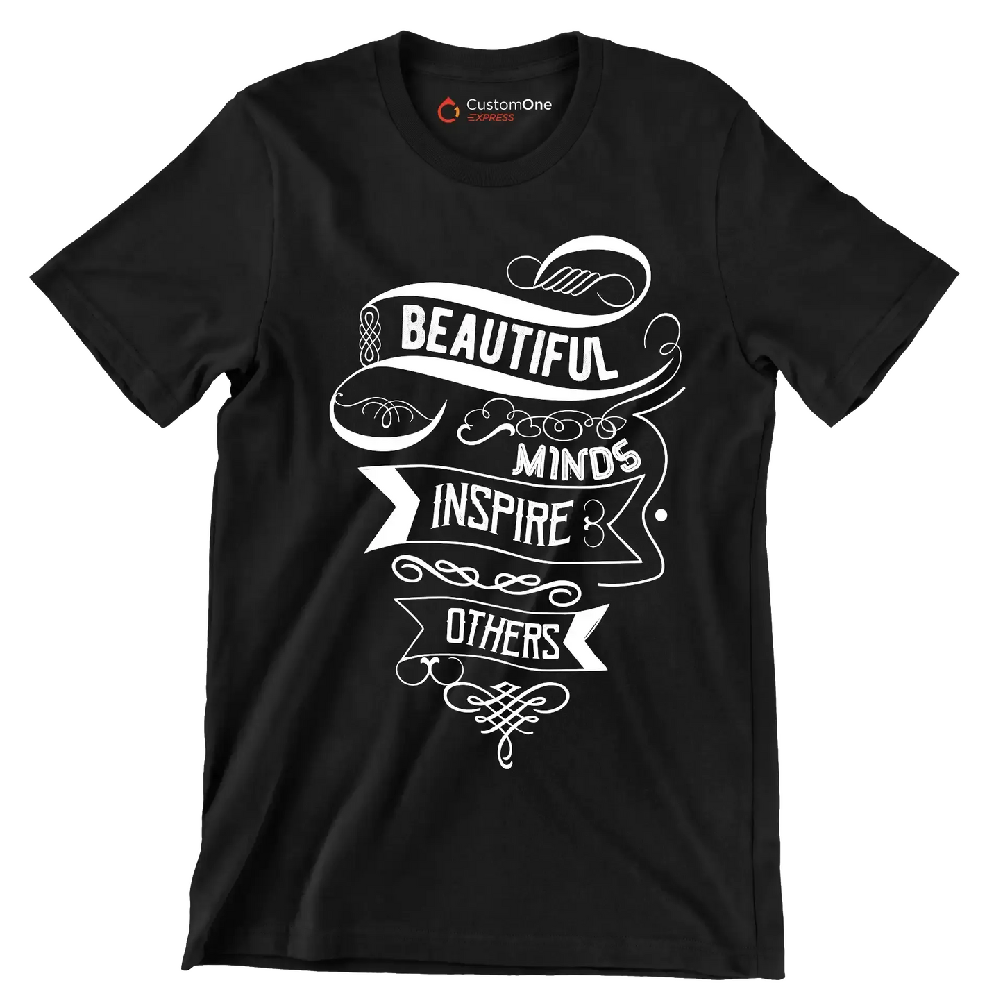 Beautiful Minds Inspire Others - Motivational Themed T-Shirt-Black-S-Custom One Express