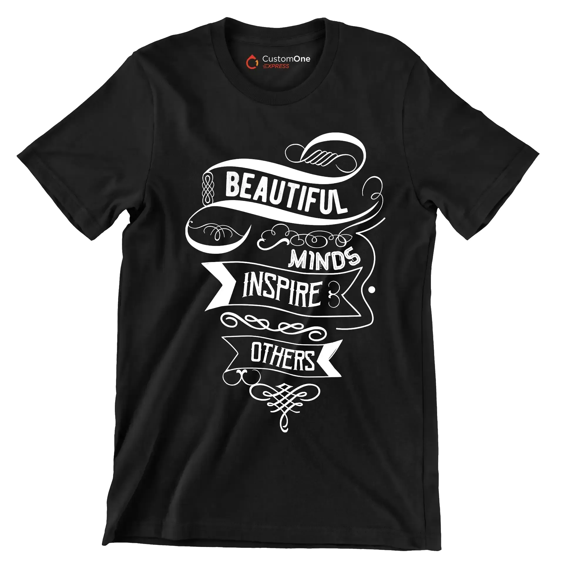 Beautiful Minds Inspire Others - Motivational Themed T-Shirt-Black-S-Custom One Express
