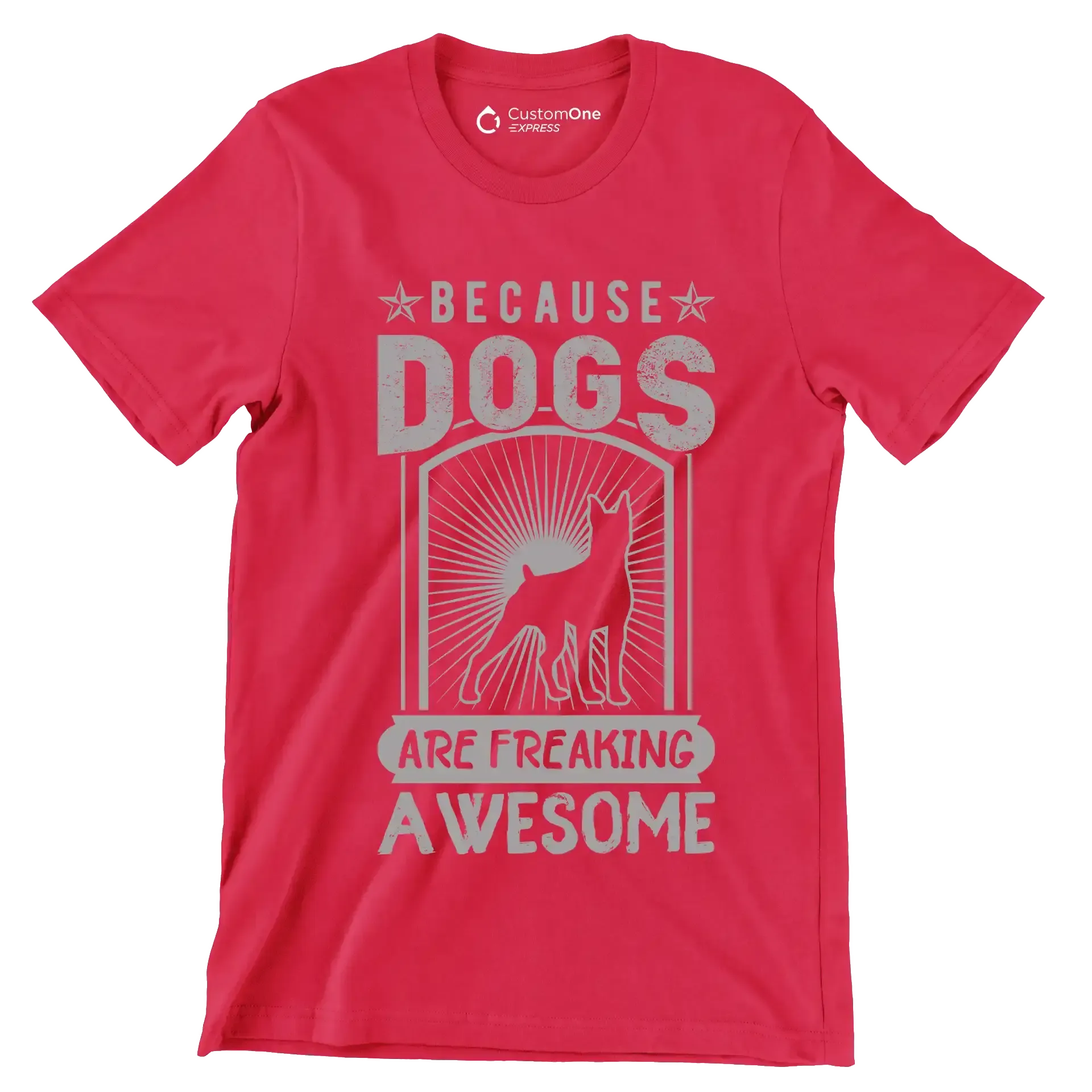 Because dogs are freaking awesome - Dog Themed T-Shirt-Red-S-Custom One Express