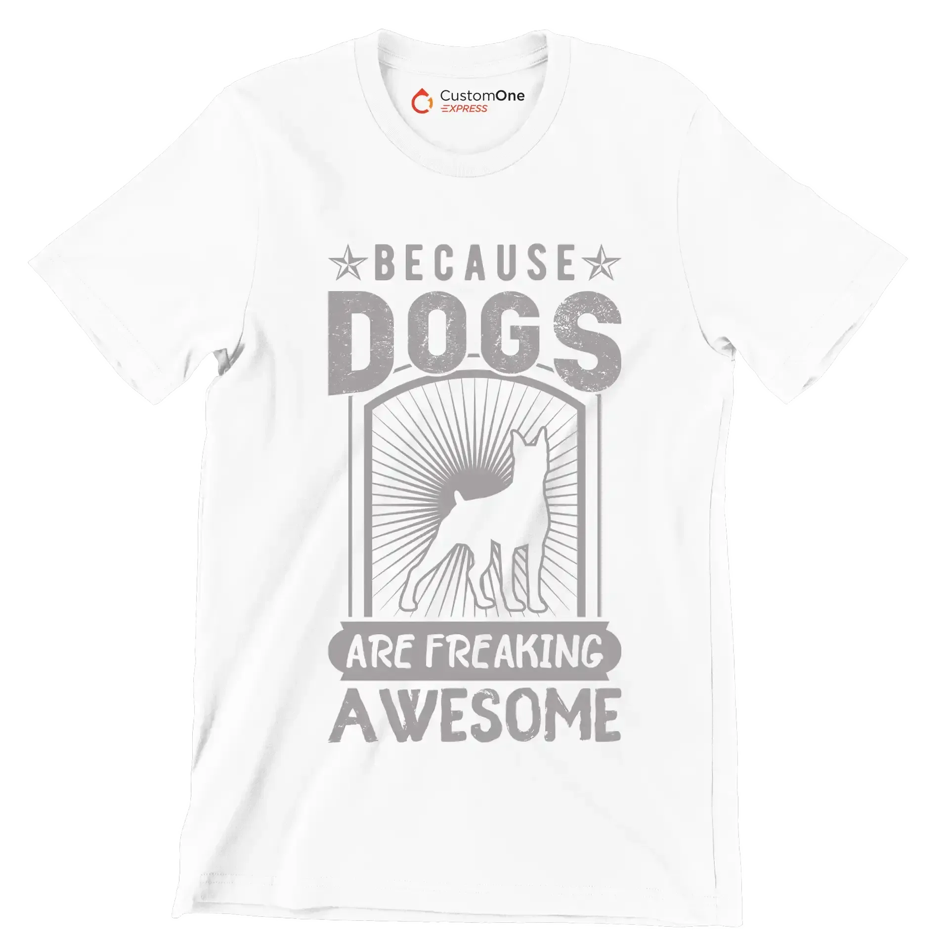 Because dogs are freaking awesome - Dog Themed T-Shirt-White-S-Custom One Express
