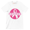 Because friends don_t let friends fight cancer alone - Breast Cancer Awareness T-Shirt-White-S-Custom One Express