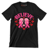 Believe - Breast Cancer Awareness T-Shirt-Black-S-Custom One Express