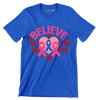 Believe - Breast Cancer Awareness T-Shirt-Blue-S-Custom One Express