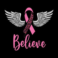 Believe - Breast Cancer Awareness T-Shirt-Blue-S-Custom One Express