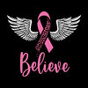 Believe - Breast Cancer Awareness T-Shirt-Blue-S-Custom One Express